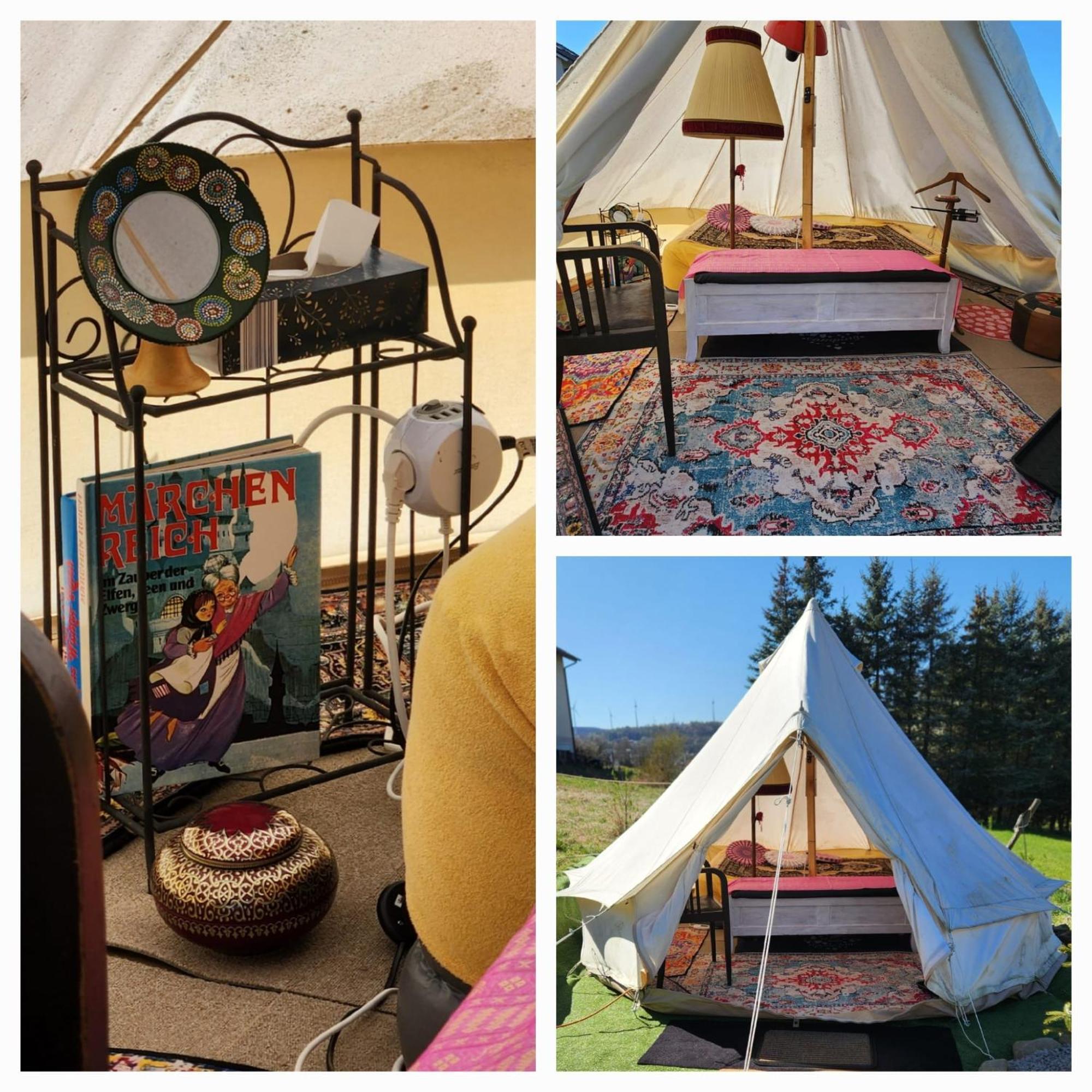Campsite Beheiztes Tipi Zelt Luftbett Winter Hessen Main-kinzig Schluechtern
